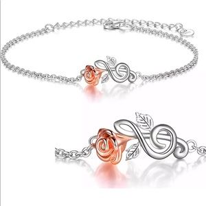 Exquisite Rose Gold Small Flower Silver Bracelet